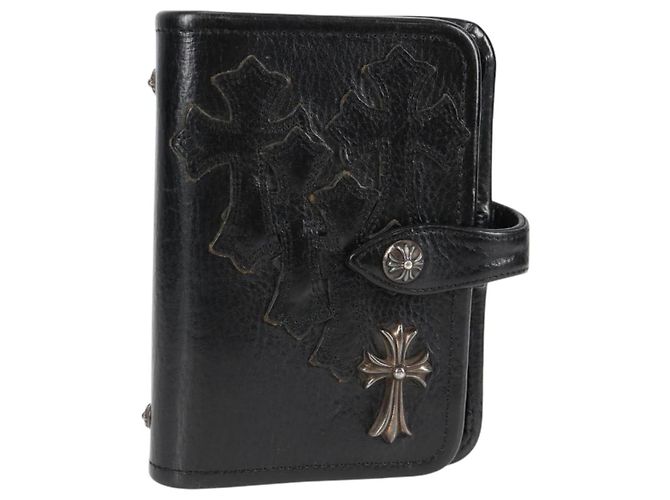 Chrome Hearts Day Planner Cover Leather Black Auth 132856M