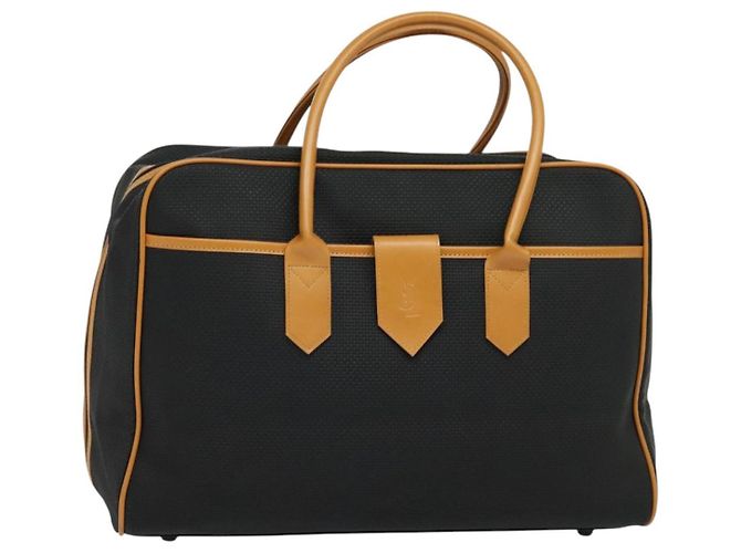 Bolsa Boston em PVC couro preto Auth am8817 da SAINT LAURENT