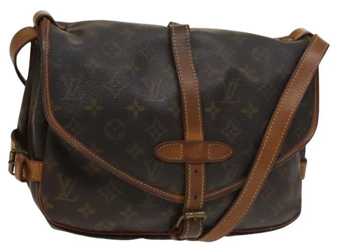 LOUIS VUITTON Bolsa de Ombro Monogram Saumur 30 M42256 LV Auth bs28187