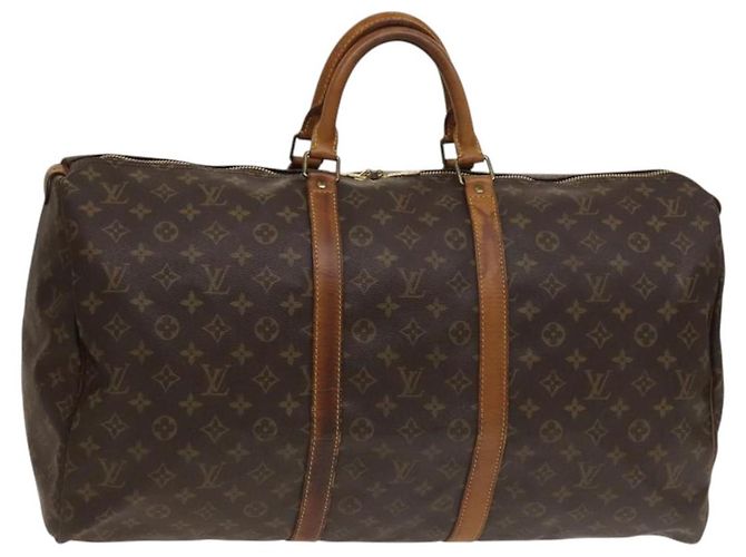 LOUIS VUITTON Bolsa Boston Monogram Keepall 55 M41424 LV Auth 136180