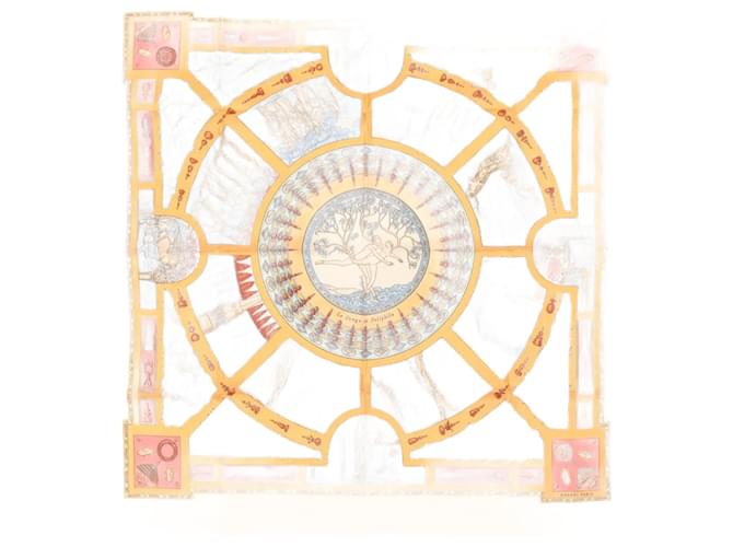 Hermès Carré 90 "Le Songe de Poliphile" Silk handkerchief in Orange  ref.2429094