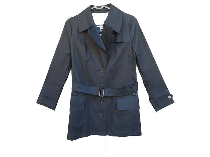 Gabardina corta Burberry London negra de algodón Negro