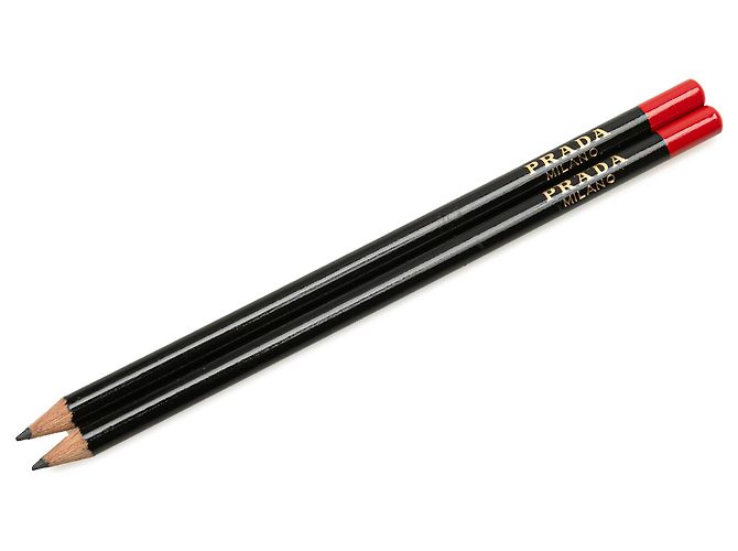 Prada Black Wood Logo Graphite Pencil Set
