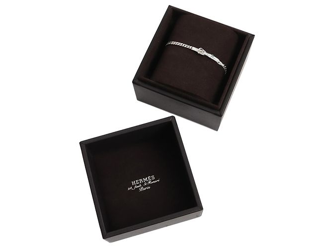 Hermès Pulsera de cadena Etriviere en oro blanco Plata