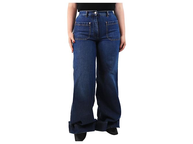 G. Kero Blaue weit geschnittene Jeans - Größe UK 12