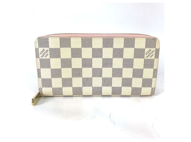 Louis Vuitton Damier Azur Zippy Wallet Pink White