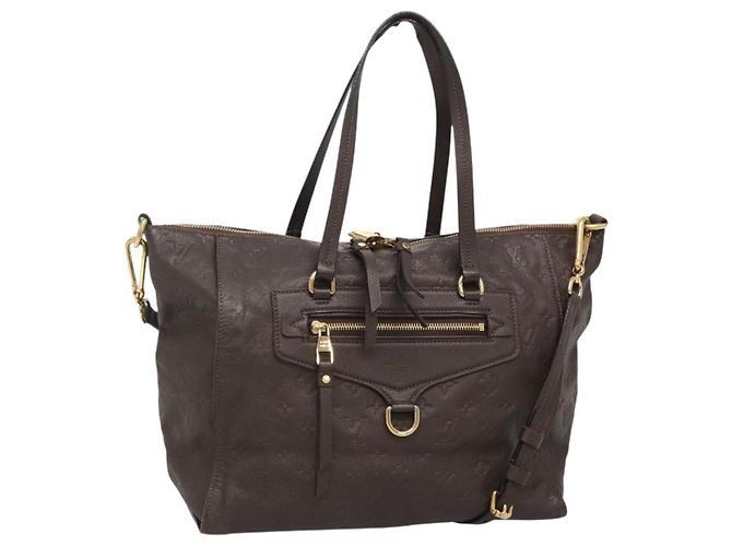 LOUIS VUITTON Sac Monogram Empreinte Lumineuse PM Marron Queue M94170 Auth PP870