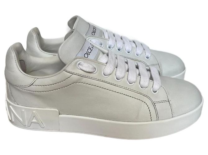 Dolce & Gabbana Portofino Leder Sneaker weiß