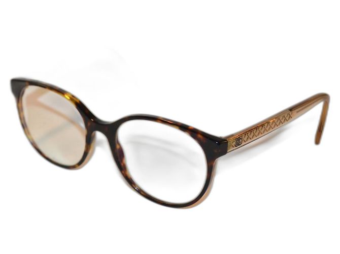 Occhiali Chanel 3401 Marroni e Oro Marrone D'oro 
