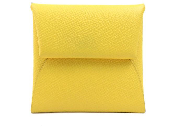 Hermès Hermes Bastia Leather Coin Case Yellow