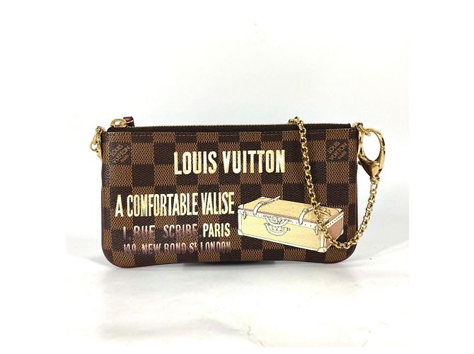 Louis Vuitton Damier Pochette Mila MM Accessory Pouch Brown Damier ebene
