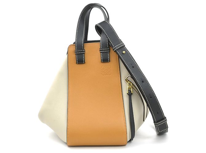 Bolsa de couro Hammock Small da Loewe Marrom Preto Cinza