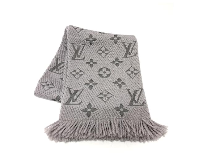 Louis Vuitton Fringe Jallogomania Stole Brown Silk Wool  ref.2431636