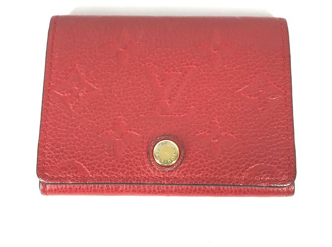 Louis Vuitton Monogram Empreinte Business Card Case Red Fuschia