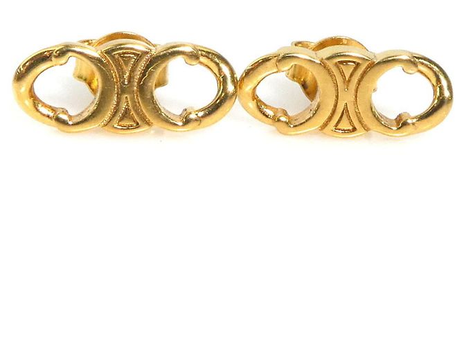 Céline Pendientes de metal dorado Celine Triomphe