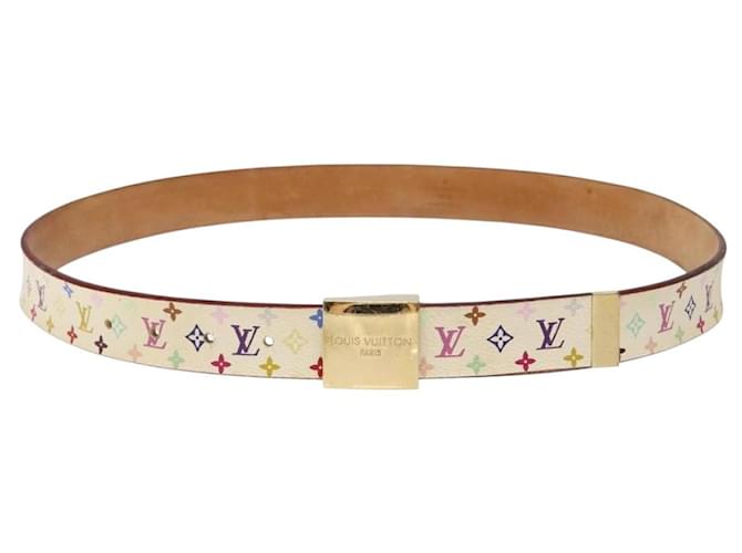 LOUIS VUITTON Monogram Multicolor Ceinture Belt White LV Auth 136549  ref.2431937