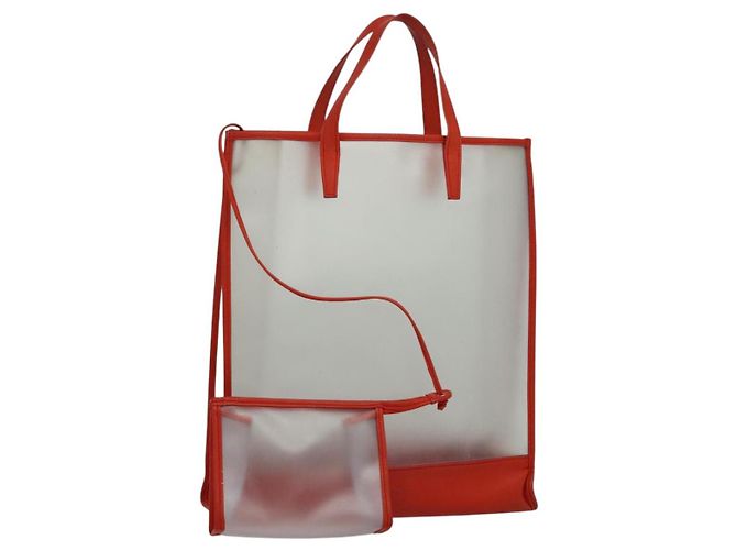 Sac à main LOEWE en vinyle orange Auth 134650