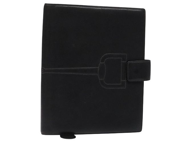GUCCI Book Cover Leather Black Auth 133512