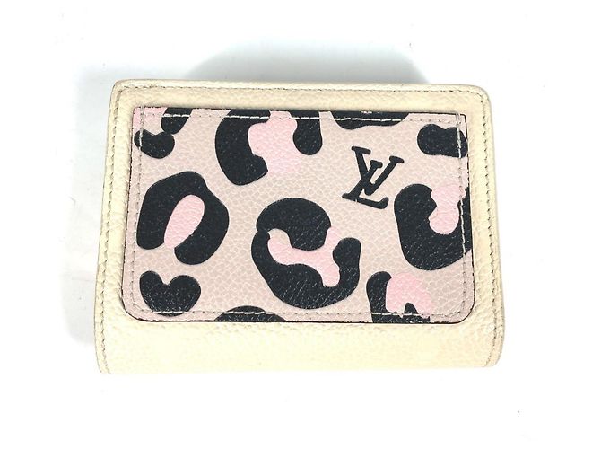 Louis Vuitton Monogram Empreinte Bifold Wallet Beige Leopard print