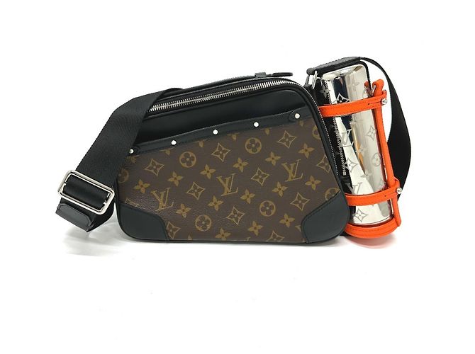 Louis Vuitton Monogram Macassar Biker Messenger Shoulder Bag Brown