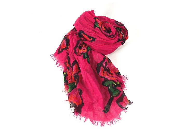Chal de cachemira/seda rosa Louis Vuitton