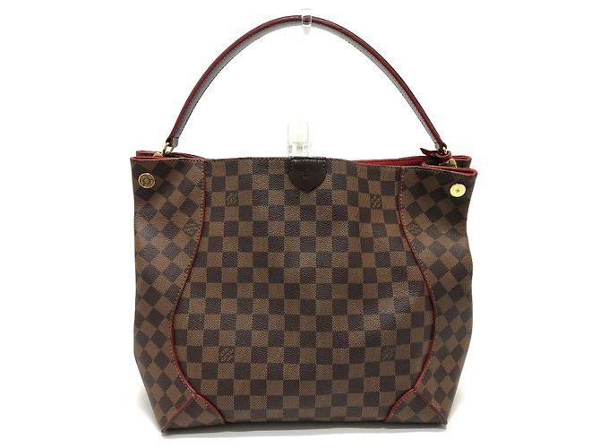 Bolsa de ombro hobo Damier Kaisa da Louis Vuitton Marrom Preto Damier ebene