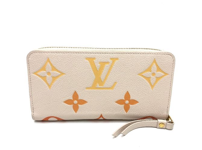 Louis Vuitton Monogram Empreinte Zippy Wallet Beige
