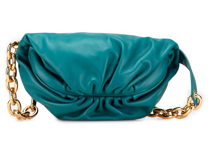 Bottega Veneta Blaue Lammleder Gürteltasche Türkis