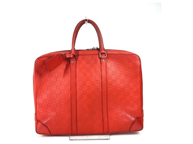 Borsa da viaggio Porte-Document Damier Infini Louis Vuitton Rosso
