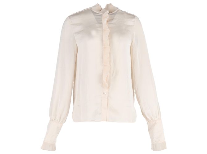 Autre Marque Rüschbluse Philosophy di Lorenzo Serafini aus cremefarbenem Polyester Weiß Roh