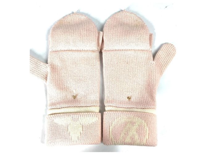 Louis Vuitton Gon Morning Ram Monogram Handschuhe Pink Weiß Mehrfarben Monogramm