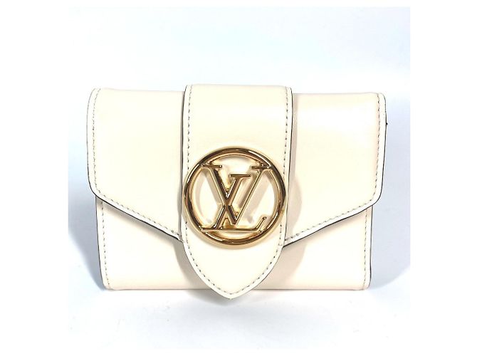 Louis Vuitton Pont Neuf Compact Tri-fold Wallet Beige