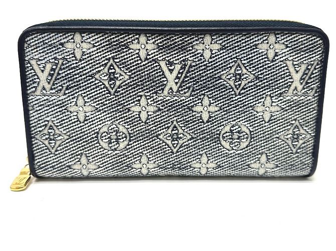 Louis Vuitton Monogram Jacquard Zippy Wallet Navy blue