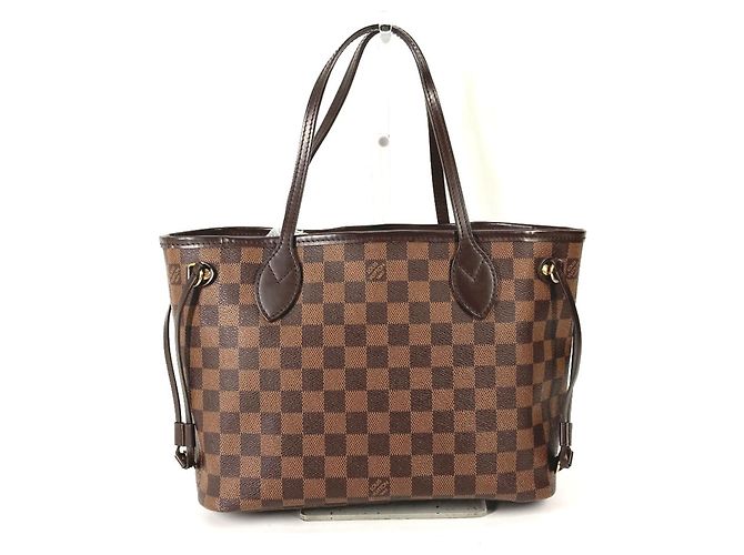 Sac à main Louis Vuitton Damier Neverfull PM Marron Damier ebène