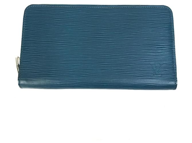 Louis Vuitton Epi Zippy Organizer Long Wallet Navy blue Leather  ref.2432526