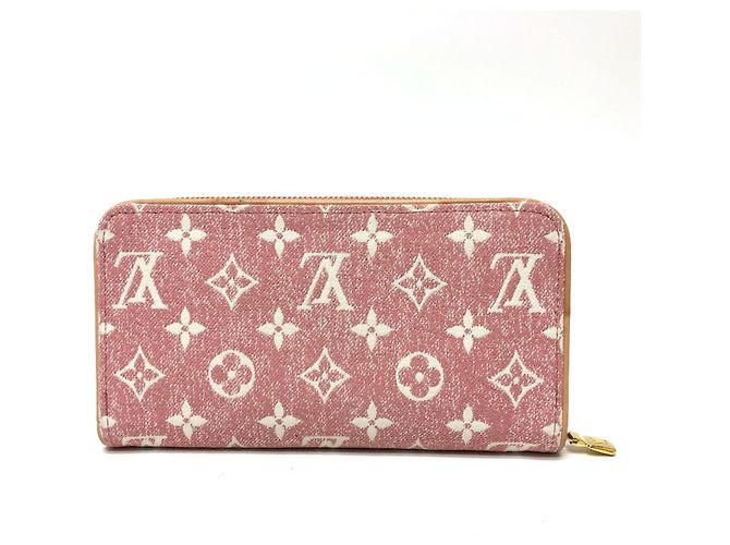 Louis Vuitton Monogram Denim Zippy Wallet Pink