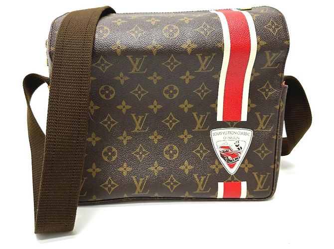 Naviglio Sac à épaule Monogram Louis Vuitton Marron