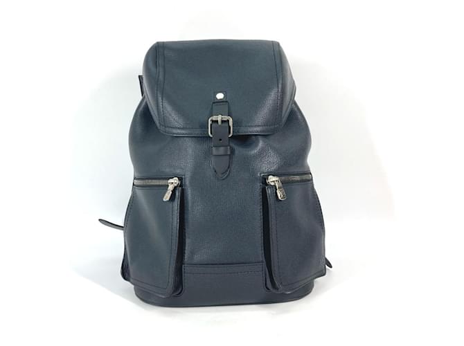 Louis Vuitton M54960 Utah Canyon Backpack Black Navy blue Leather  ref.2432630