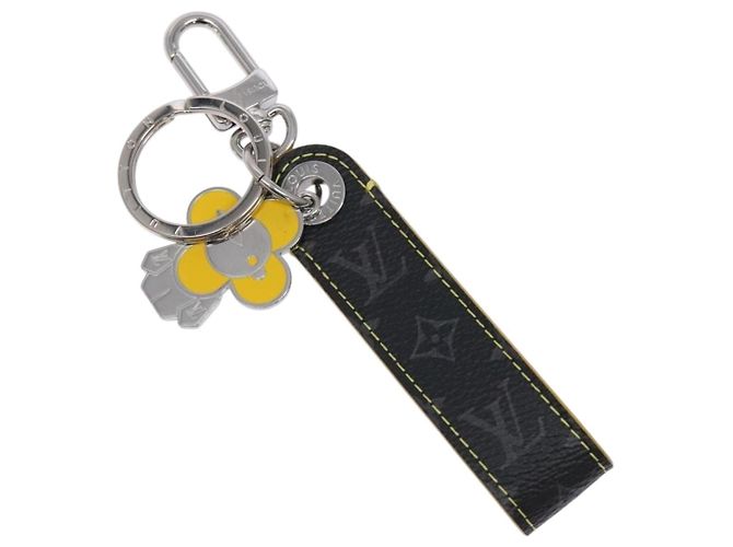 LOUIS VUITTON Monogram Eclipse Dragon Vivienne Key Holder MO1469 Auth 129758 Yellow