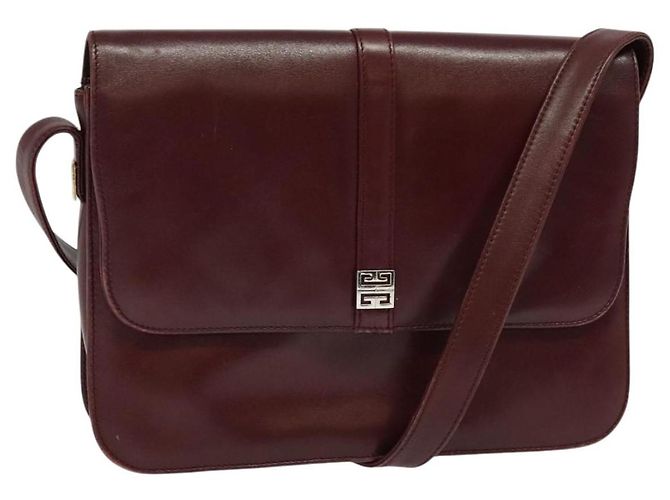 Givenchy Borsa a Spalla in Pelle Bordeaux Auth bs28548 Bordò