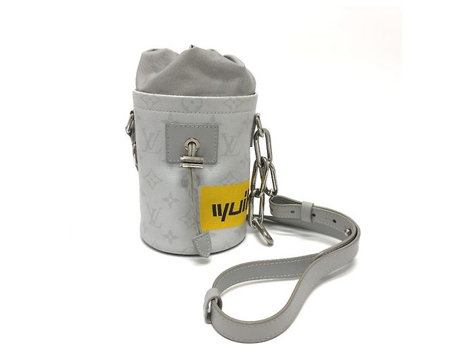 Louis Vuitton White Monogram Chalk Nano Drawstring Bucket Shoulder Bag
