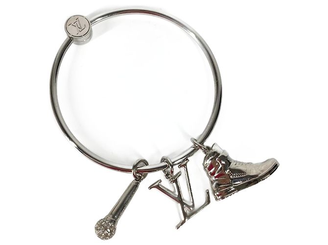 Louis Vuitton M68854 Mike Rhinestone Keyring Silvery