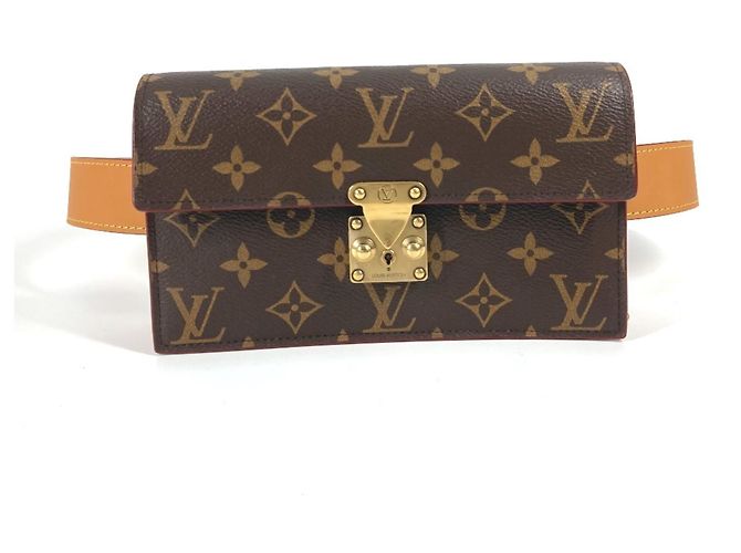 Bolso de cinturón S-Lock Monogram Louis Vuitton PM Castaño