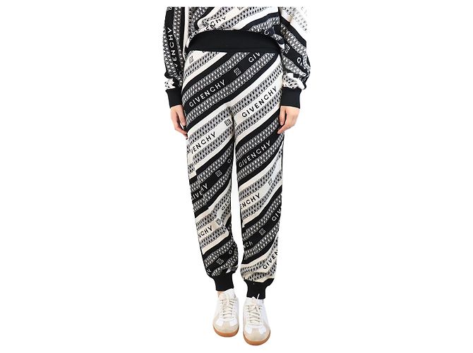 Givenchy Schwarze Jacquard-Strickhose mit Kettenmuster - Größe S