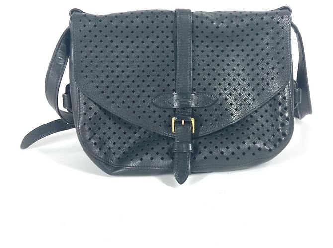 Borsa a Spalla Saumur 30 Flore Perforata Louis Vuitton M94072 Nero