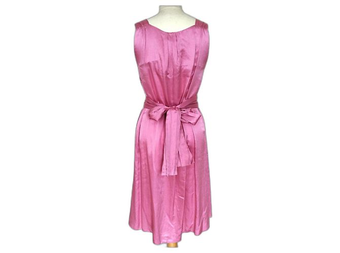 Cerruti 1881 CERRUTI ABENDKLEID SEIDE COUTURE HIMBEERE UND GÜRTEL T1 ODER T 36/38/40 Pink