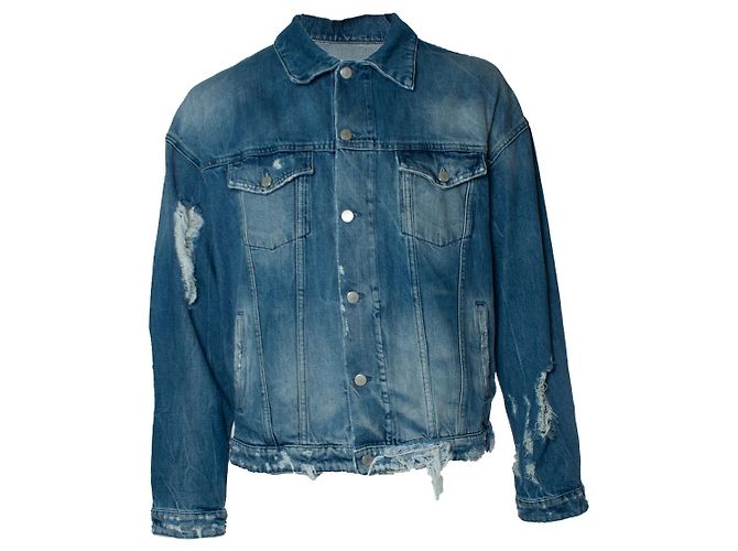 Autre Marque Giacca Rocky senza pelliccia vintage blu Rolling Stones