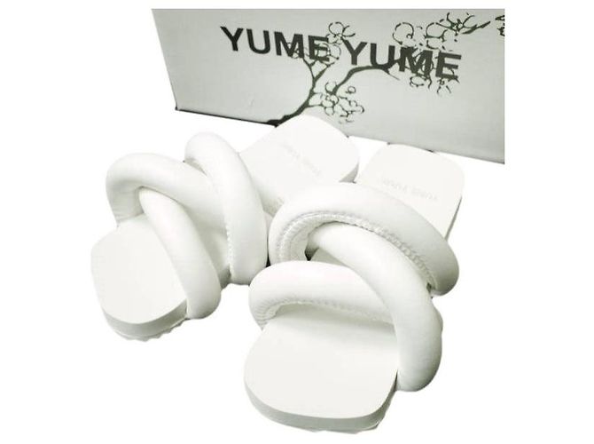 Autre Marque YUME YUME TYRE SLIDE CUERO BIO Sandalias Blanco