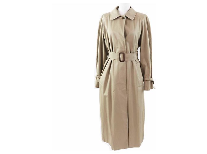 Autre Marque Aquascutum Back Check Pattern Cotton Coat Beige