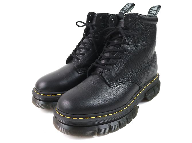 Autre Marque Dr.Martens RIKARD POLISHED SMOOTH Leather Boots Black